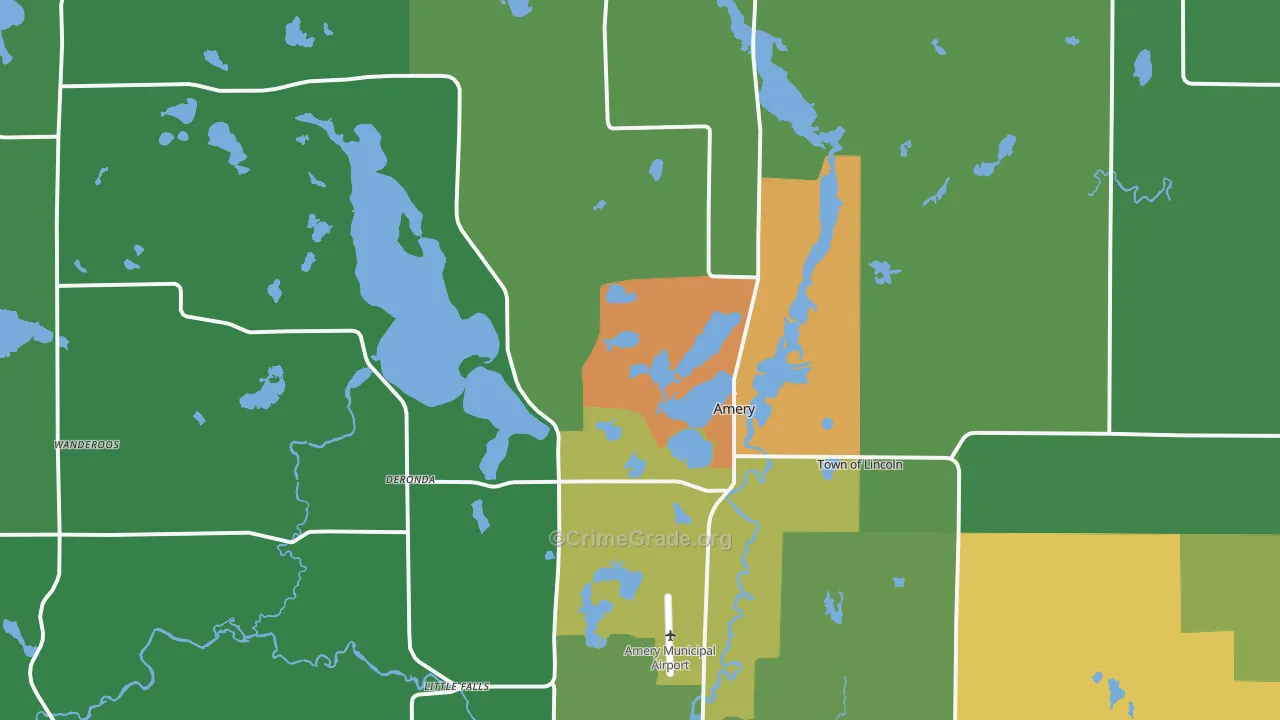 54001, WI Map of Drug-Related Crime Rates