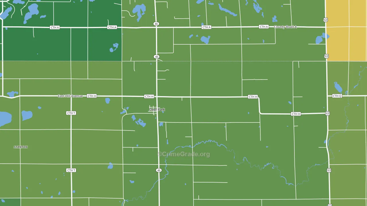 54007, WI Map of Drug-Related Crime Rates