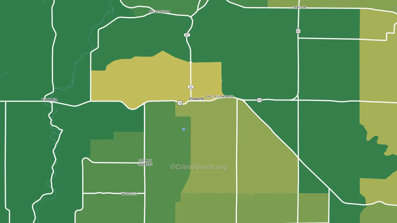 54011, WI Map of Drug-Related Crime Rates