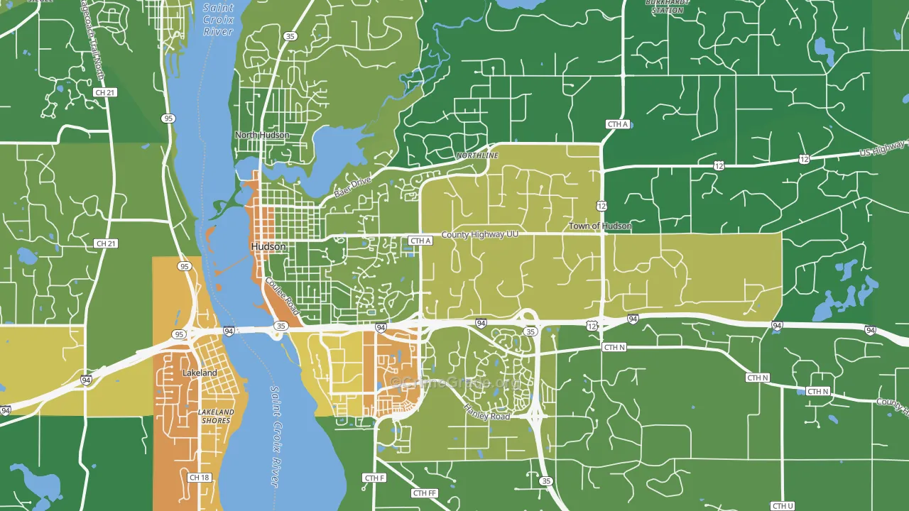 54016, WI Map of Drug-Related Crime Rates