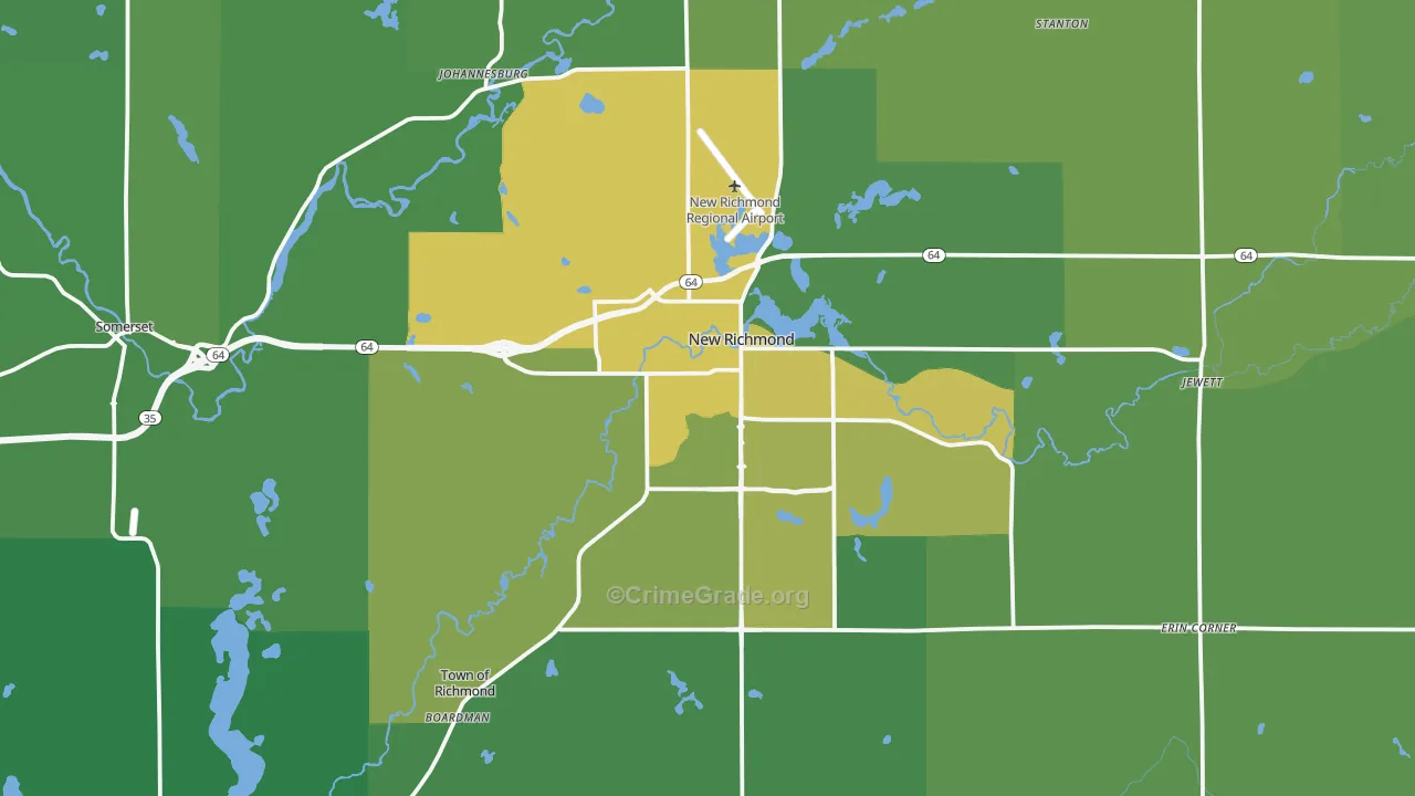 54017, WI Map of Drug-Related Crime Rates