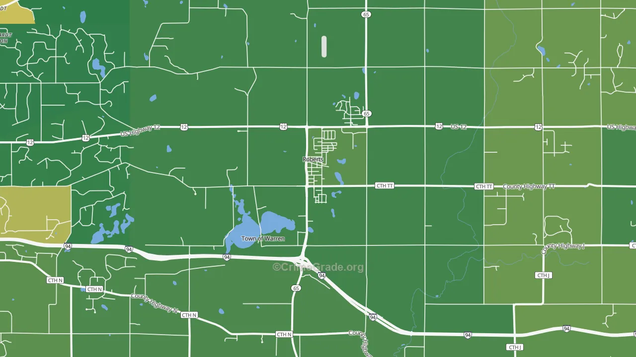 54023, WI Map of Drug-Related Crime Rates
