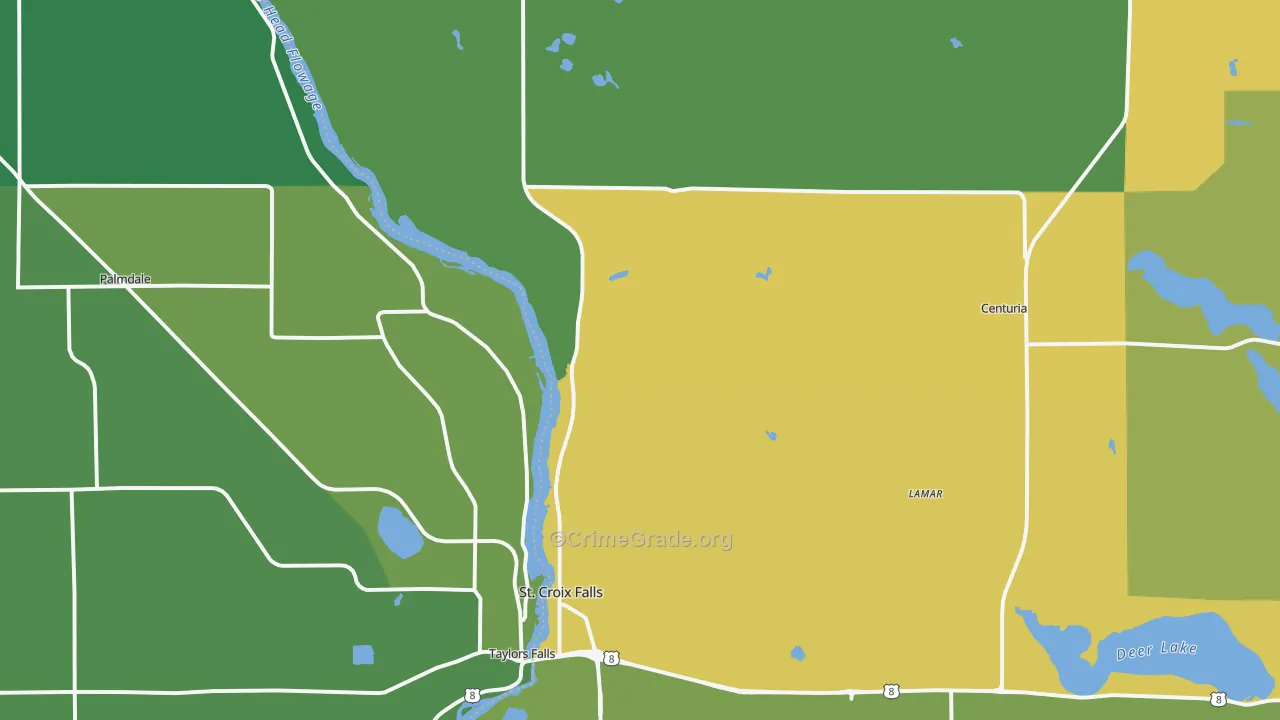 54024, WI Map of Drug-Related Crime Rates