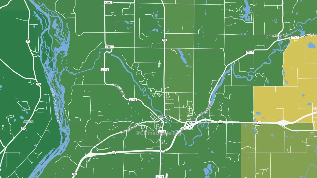 54025, WI Map of Drug-Related Crime Rates