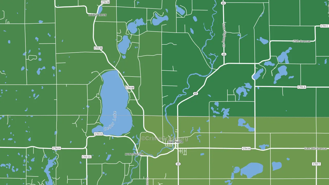 54026, WI Map of Drug-Related Crime Rates
