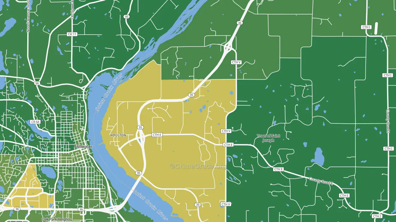 54082, WI Map of Drug-Related Crime Rates
