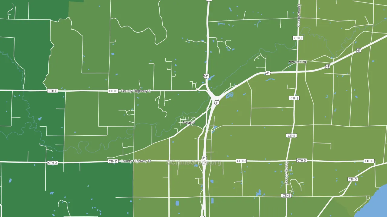 54101, WI Map of Drug-Related Crime Rates