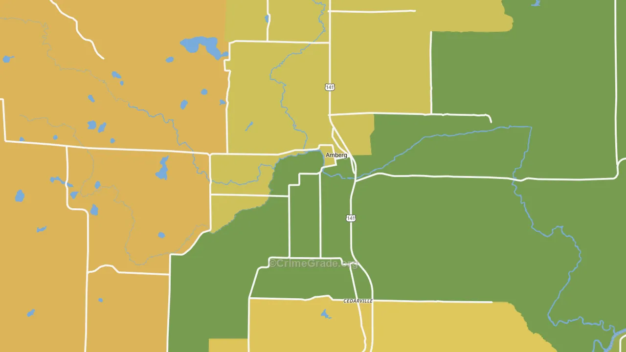54102, WI Map of Drug-Related Crime Rates
