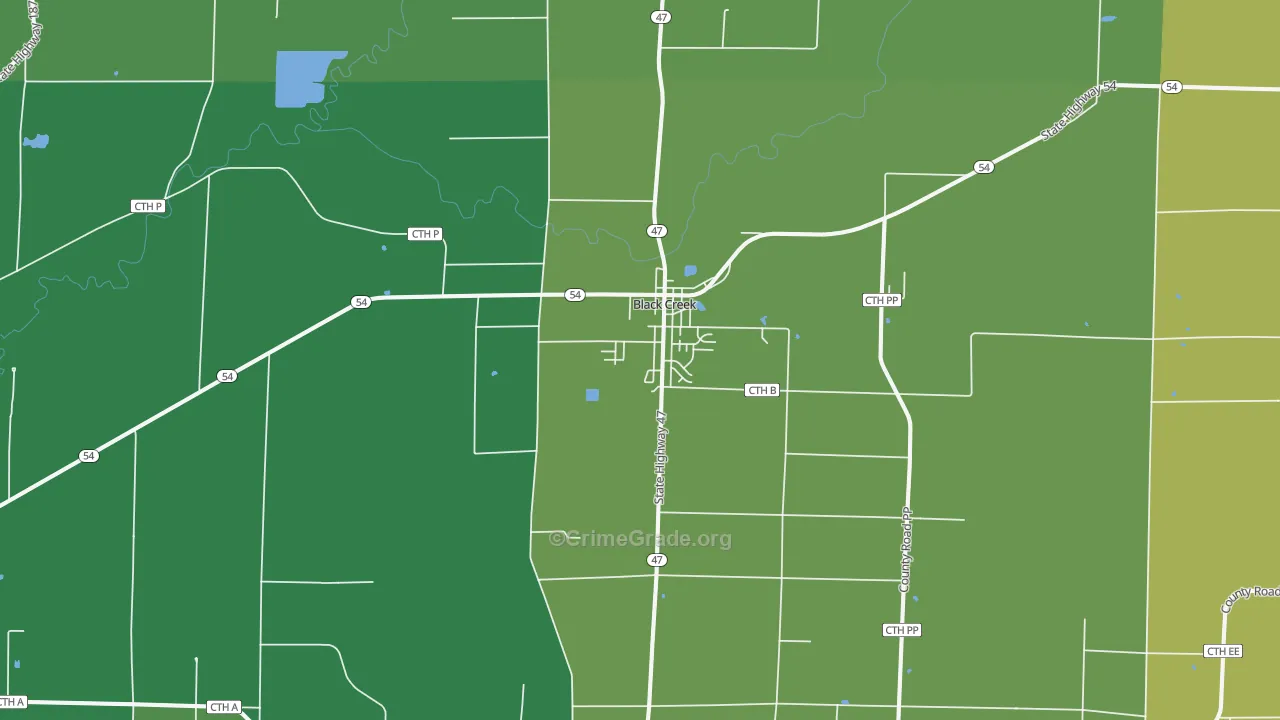 54106, WI Map of Drug-Related Crime Rates