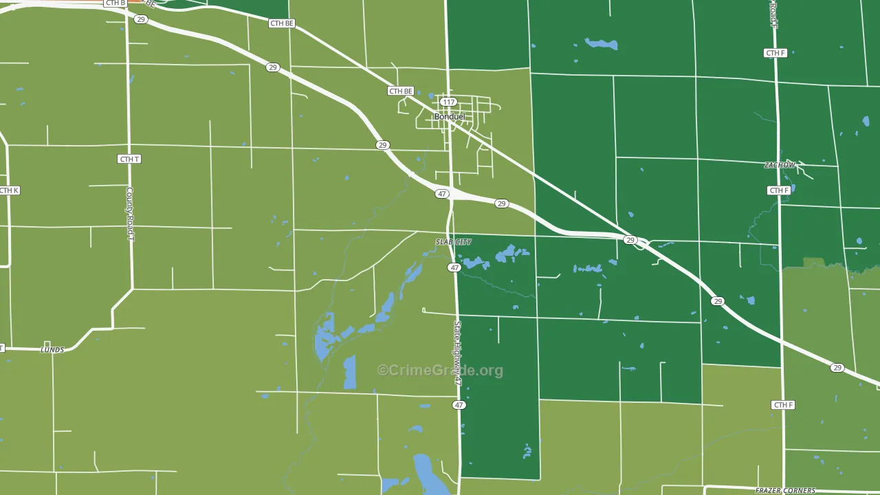 54107, WI Map of Drug-Related Crime Rates