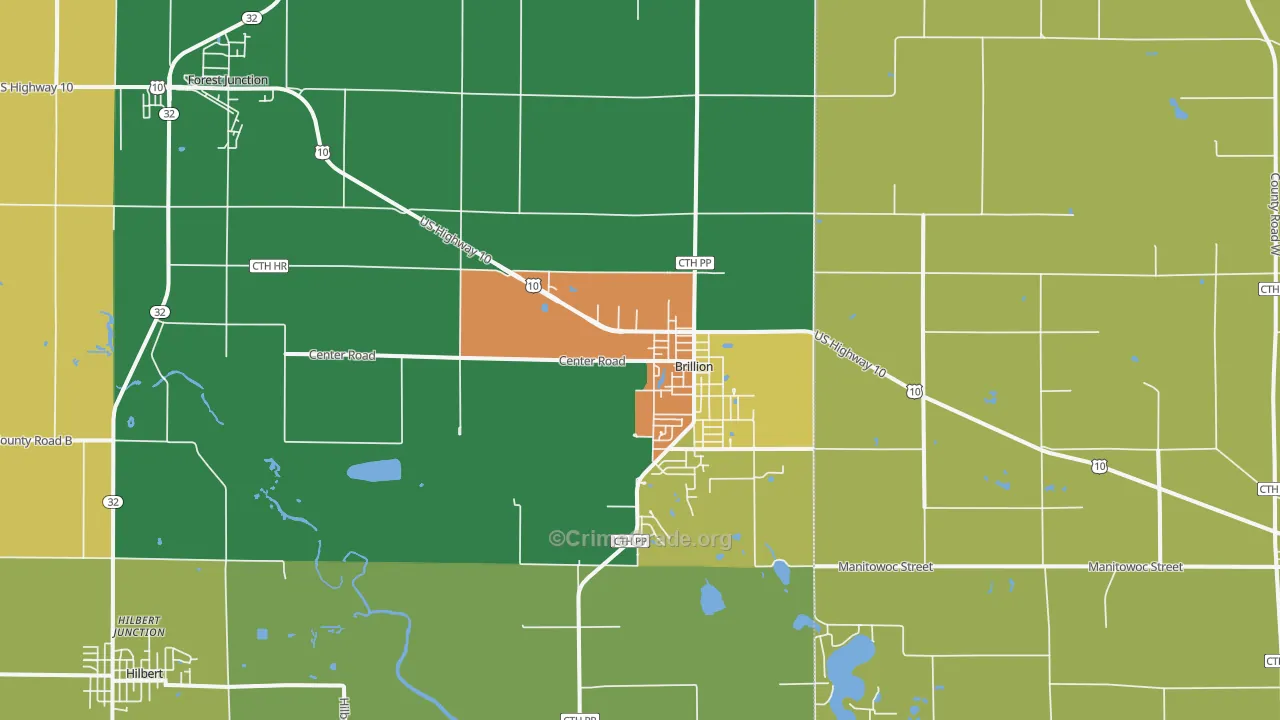54110, WI Map of Drug-Related Crime Rates