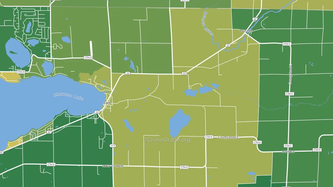 54111, WI Map of Drug-Related Crime Rates