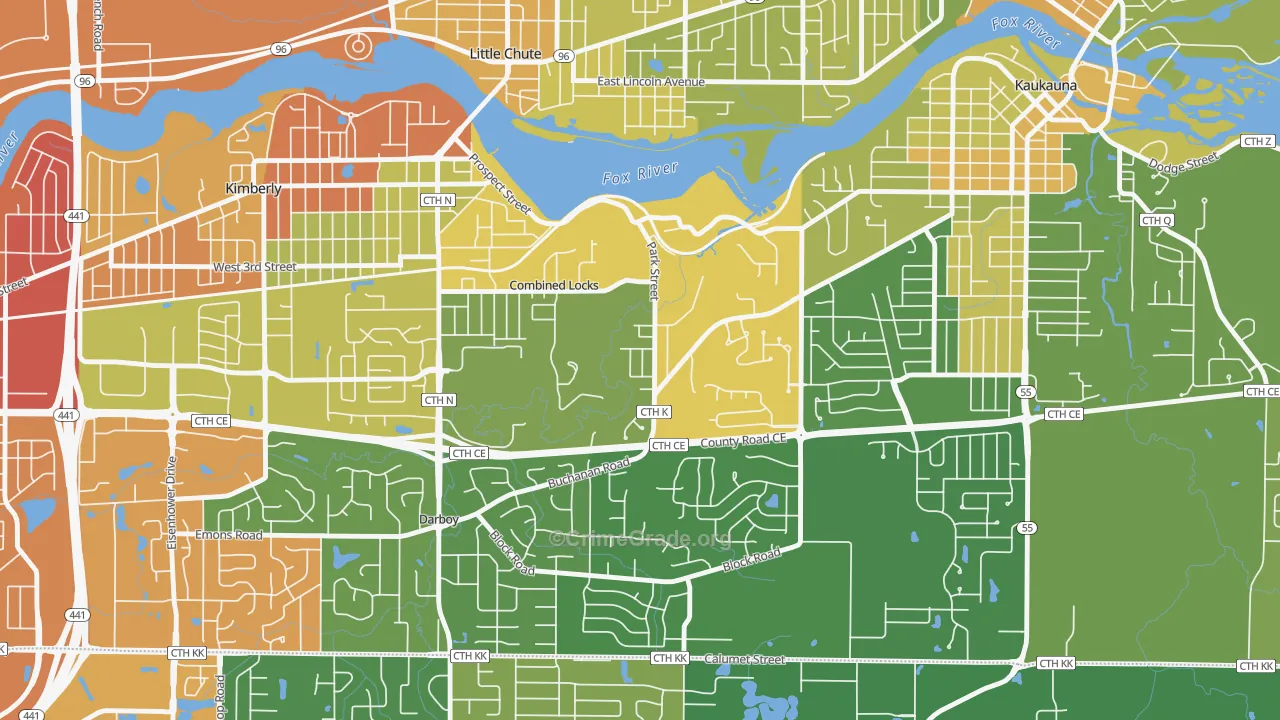 54113, WI Map of Drug-Related Crime Rates