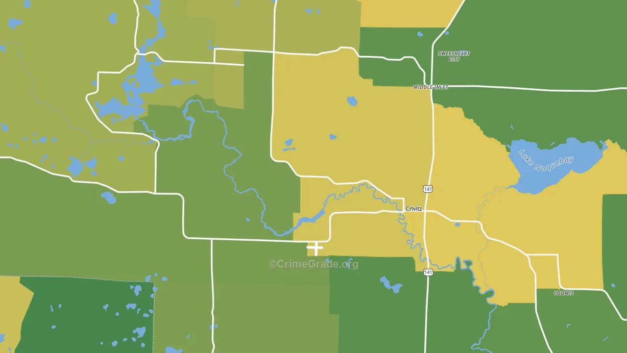 54114, WI Map of Drug-Related Crime Rates