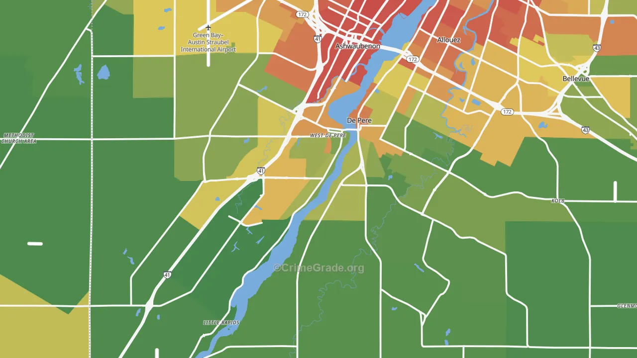 54115, WI Map of Drug-Related Crime Rates