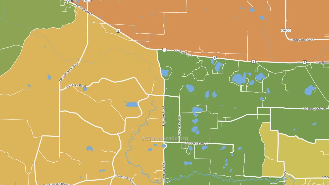 54119, WI Map of Drug-Related Crime Rates
