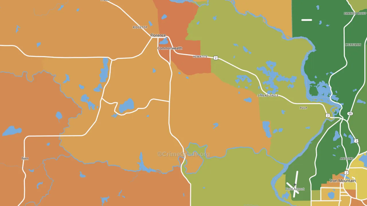 54121, WI Map of Drug-Related Crime Rates