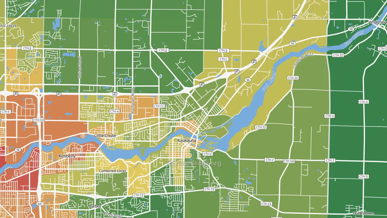 54130, WI Map of Drug-Related Crime Rates