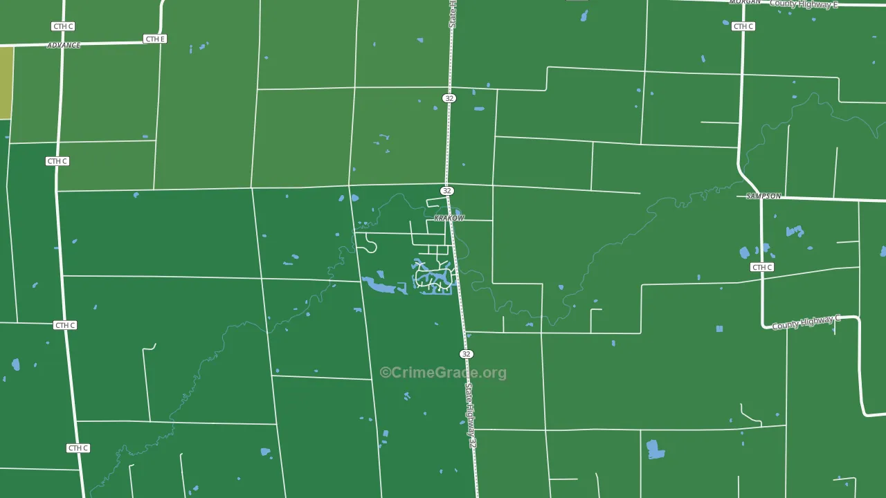 54137, WI Map of Drug-Related Crime Rates