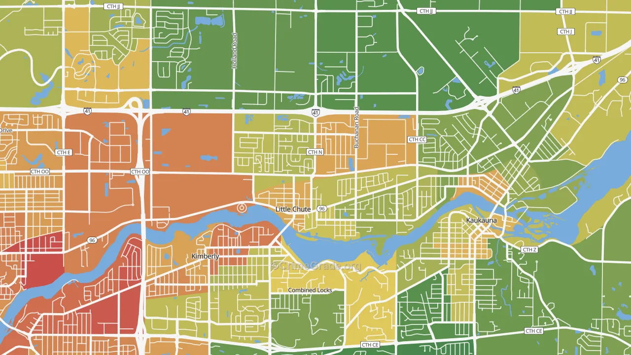 54140, WI Map of Drug-Related Crime Rates
