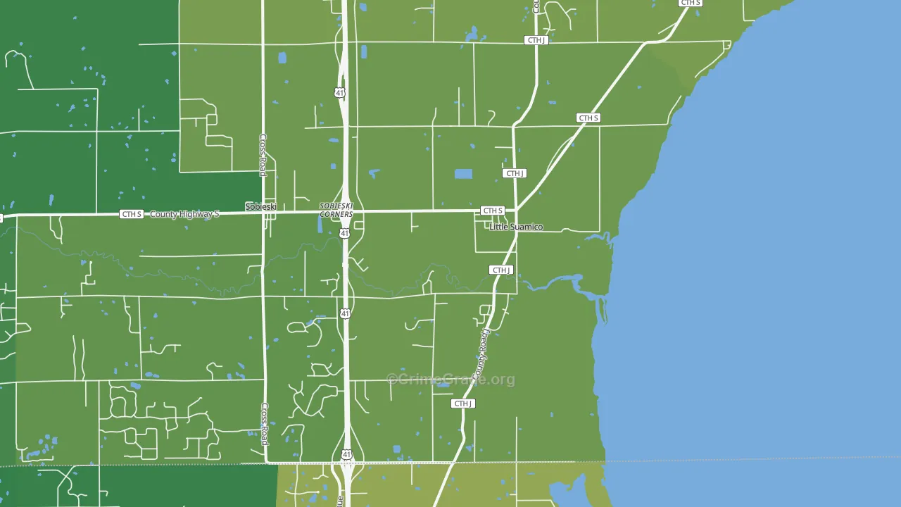 54141, WI Map of Drug-Related Crime Rates
