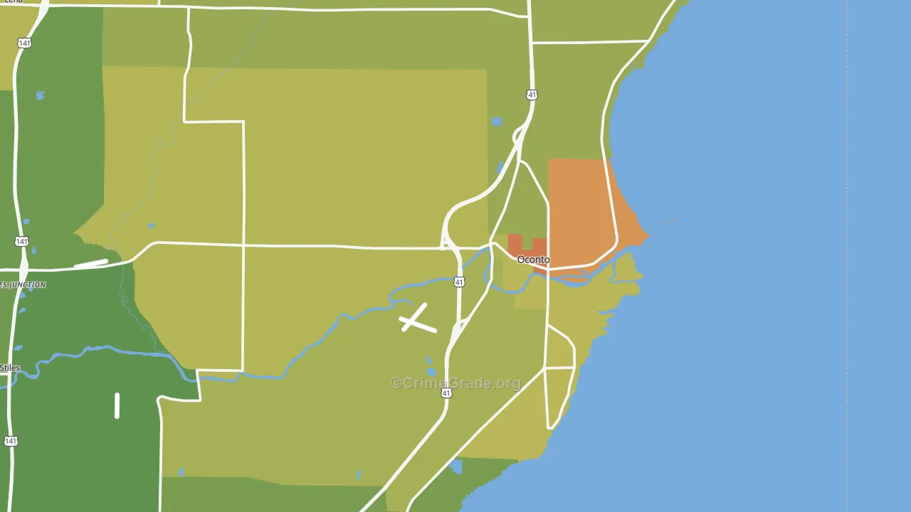 54153, WI Map of Drug-Related Crime Rates