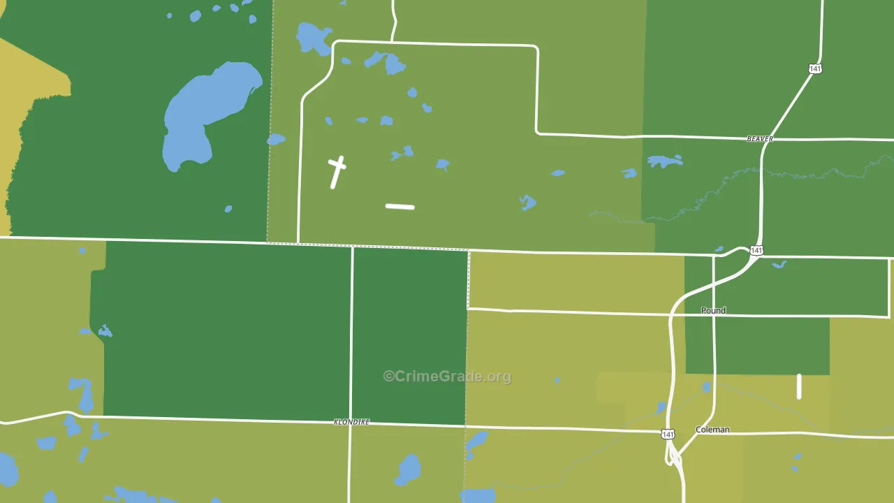 54161, WI Map of Drug-Related Crime Rates