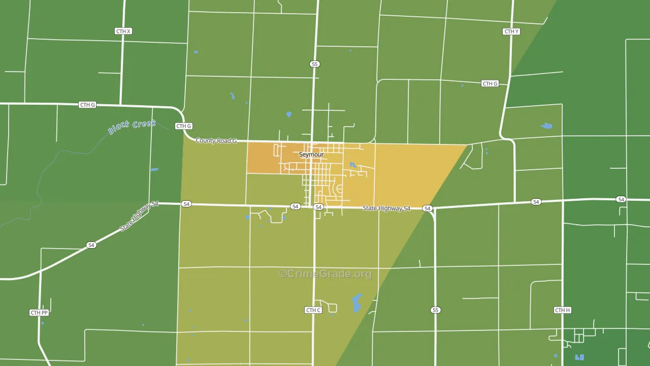 54165, WI Map of Drug-Related Crime Rates