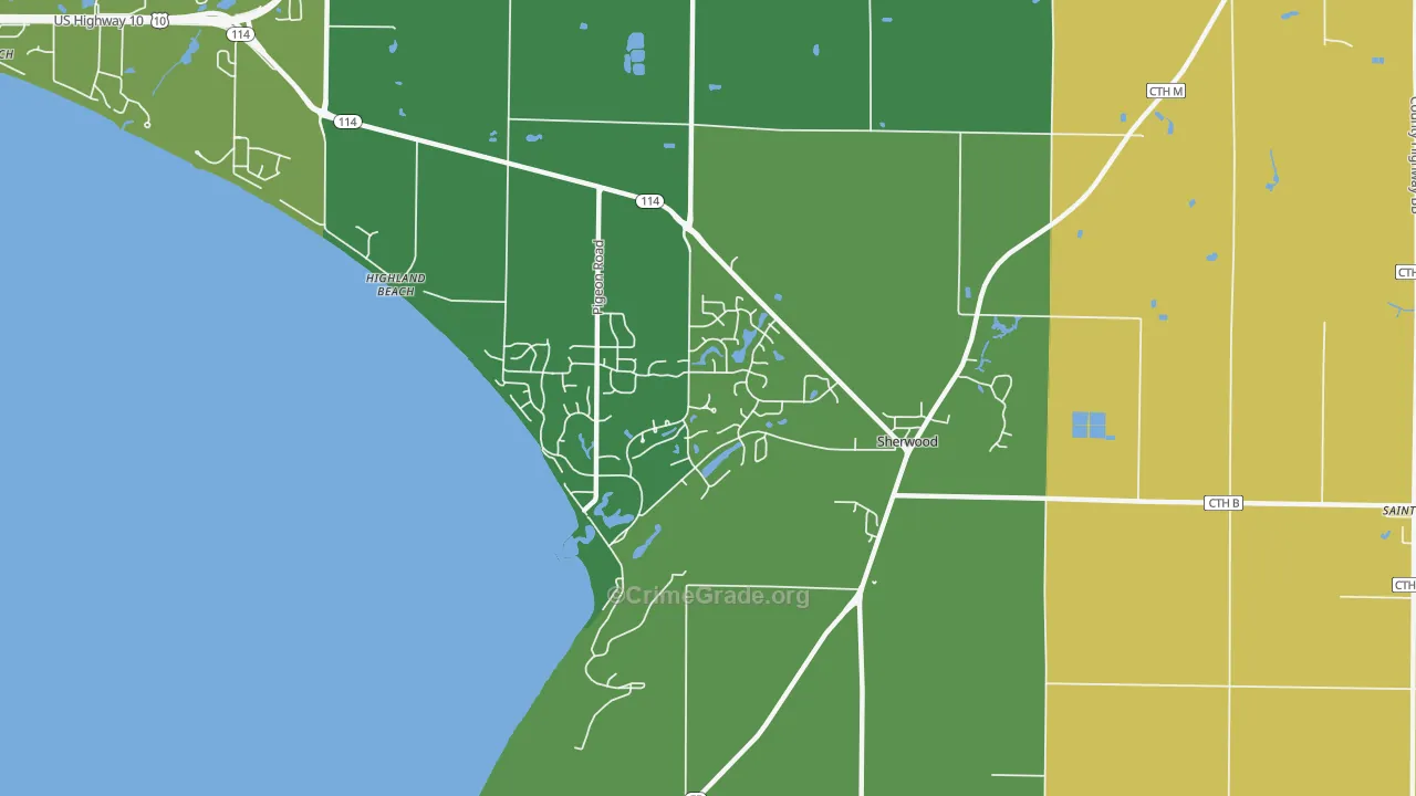 54169, WI Map of Drug-Related Crime Rates