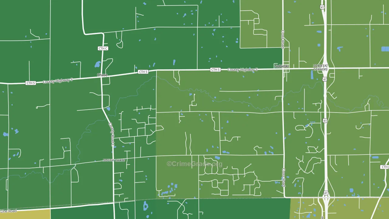 54171, WI Map of Drug-Related Crime Rates
