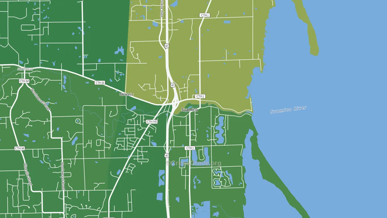 54173, WI Map of Drug-Related Crime Rates