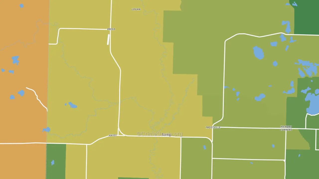 54174, WI Map of Drug-Related Crime Rates
