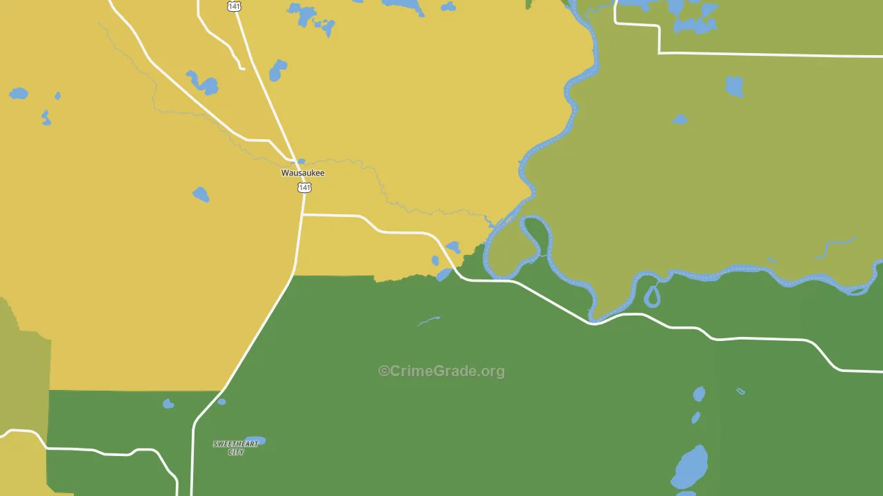 54177, WI Map of Drug-Related Crime Rates