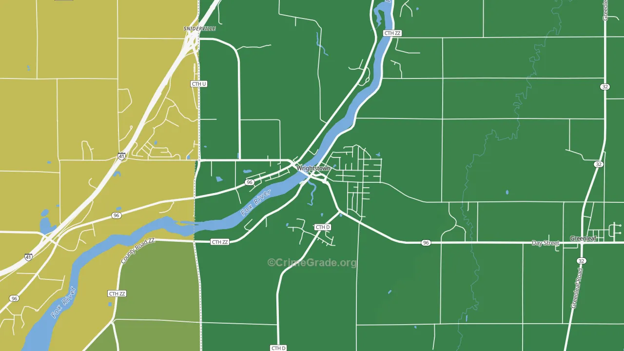 54180, WI Map of Drug-Related Crime Rates