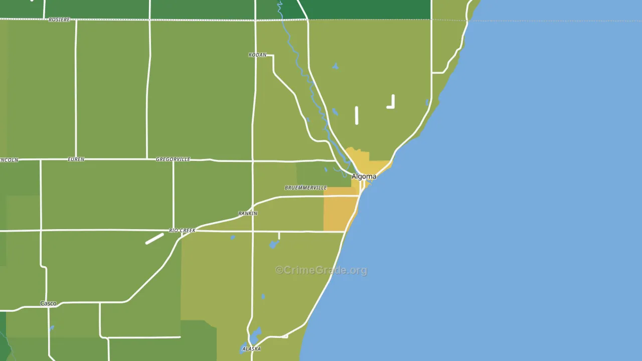 54201, WI Map of Drug-Related Crime Rates
