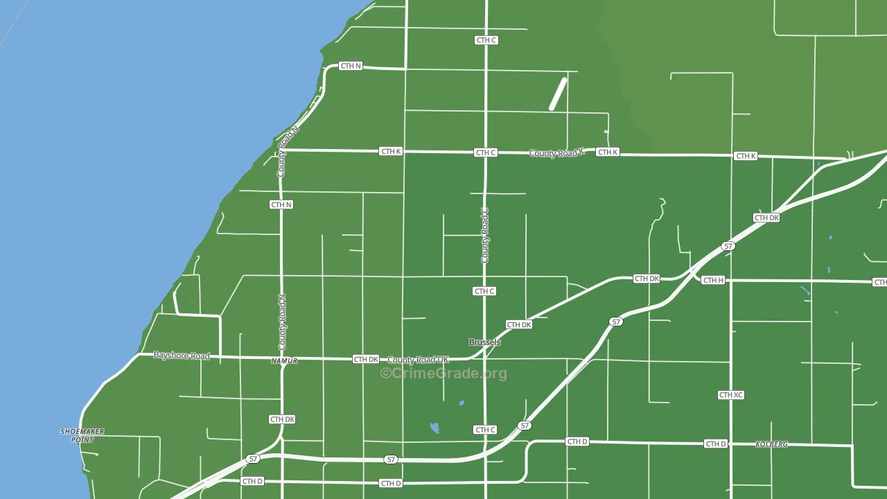 54204, WI Map of Drug-Related Crime Rates