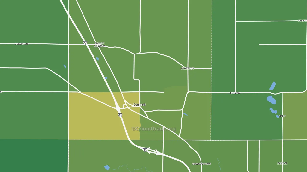 54208, WI Map of Drug-Related Crime Rates