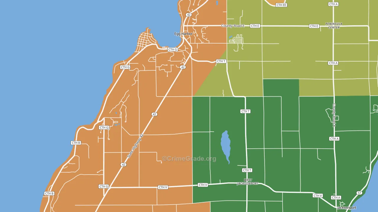 54209, WI Map of Drug-Related Crime Rates