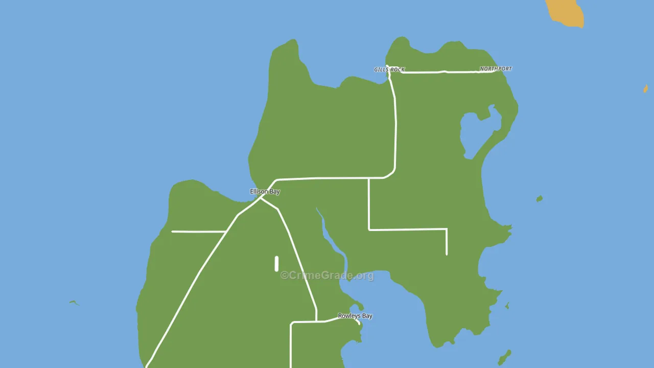 54210, WI Map of Drug-Related Crime Rates