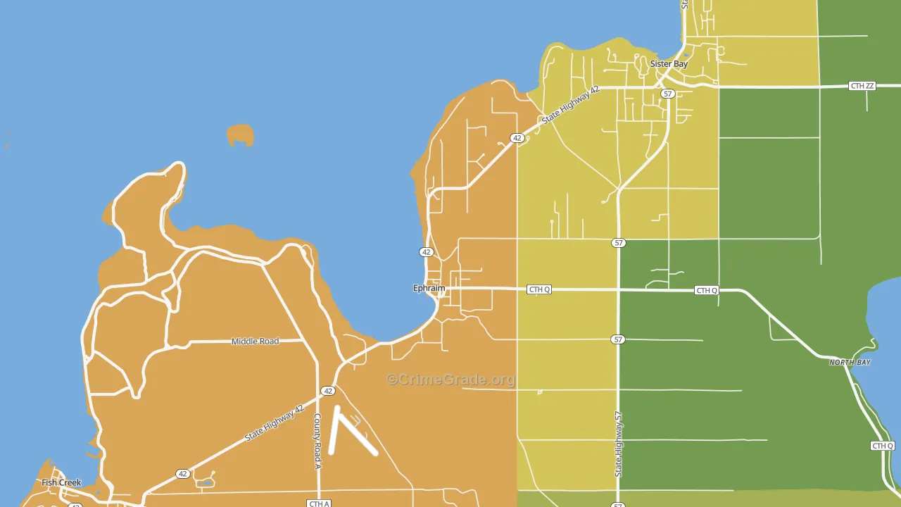 54211, WI Map of Drug-Related Crime Rates