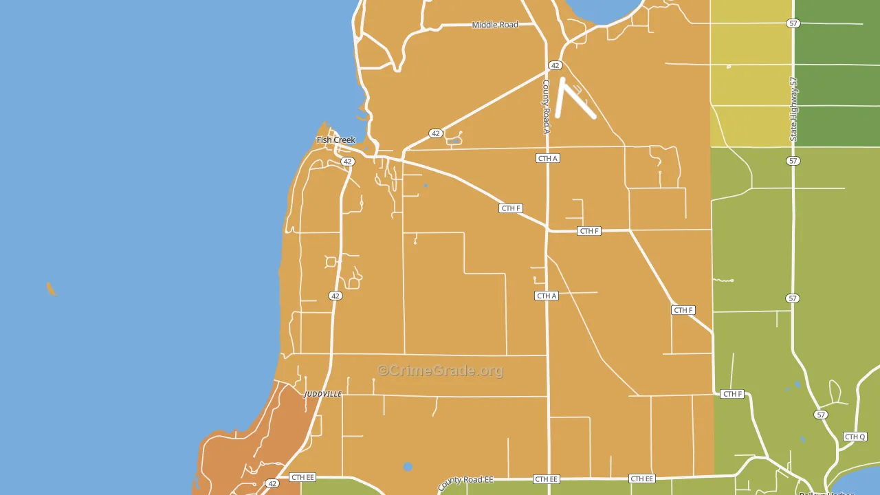 54212, WI Map of Drug-Related Crime Rates