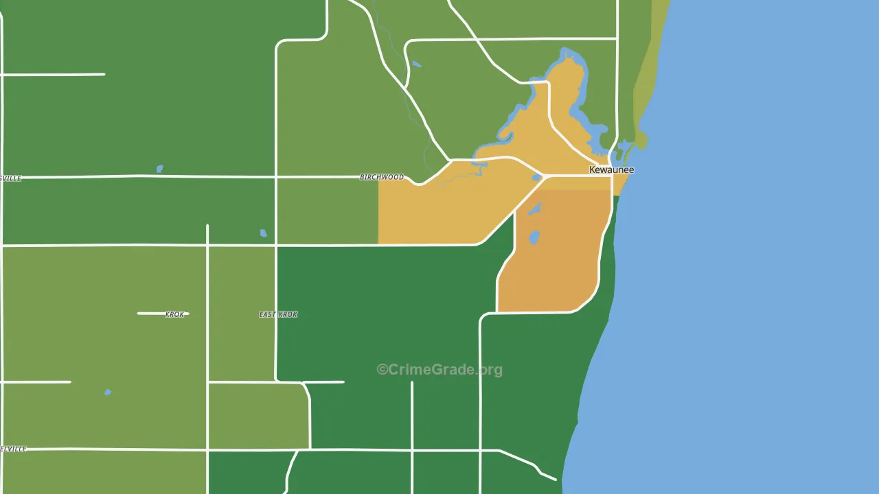 54216, WI Map of Drug-Related Crime Rates