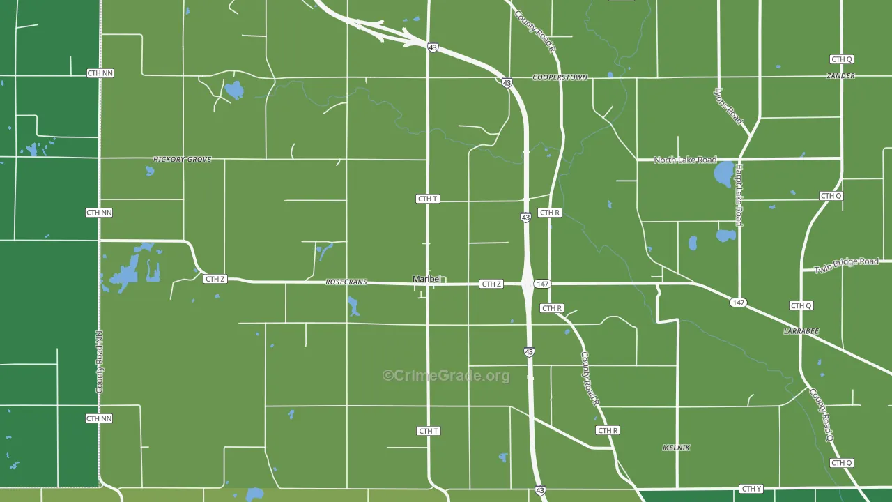 54227, WI Map of Drug-Related Crime Rates