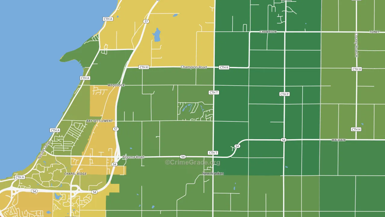 54229, WI Map of Drug-Related Crime Rates