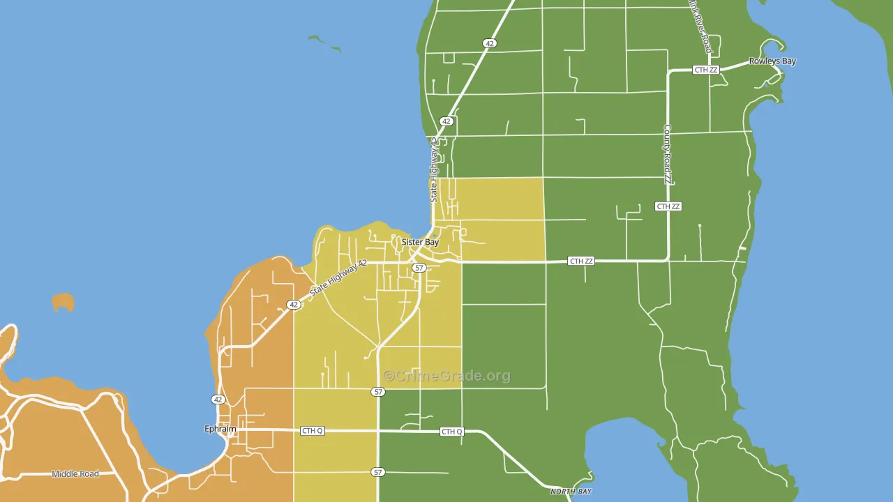 54234, WI Map of Drug-Related Crime Rates