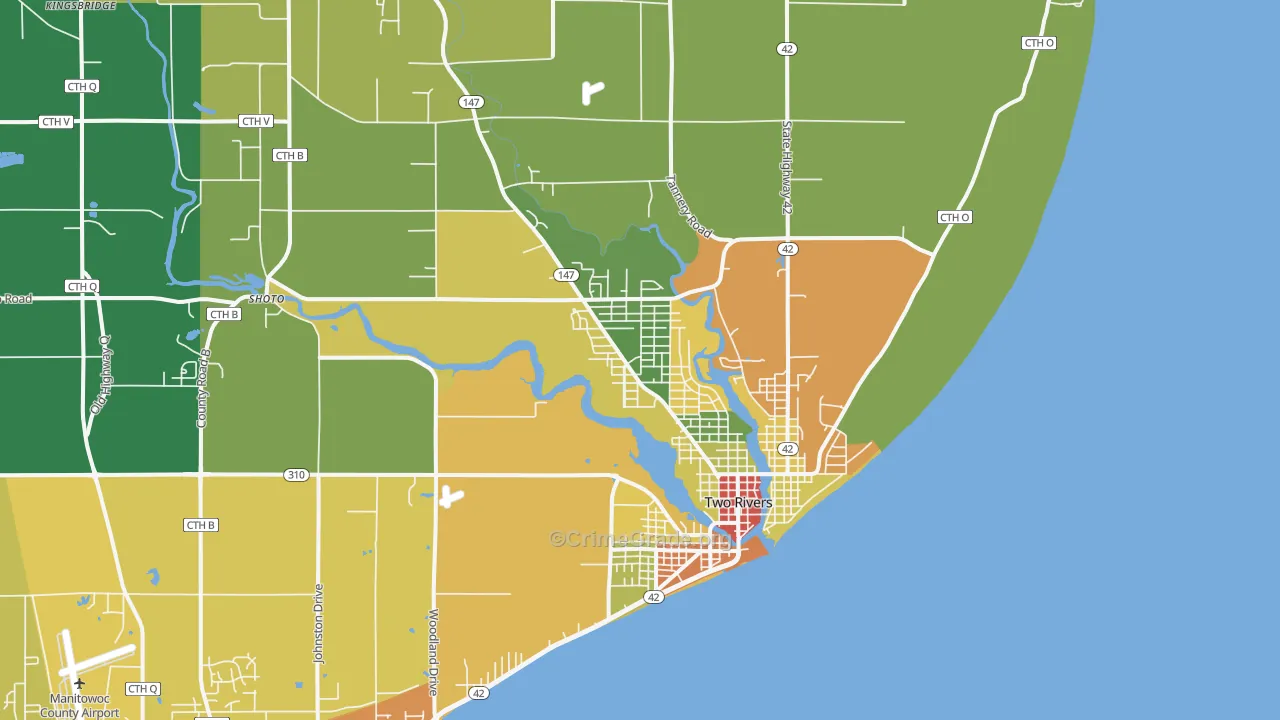 54241, WI Map of Drug-Related Crime Rates