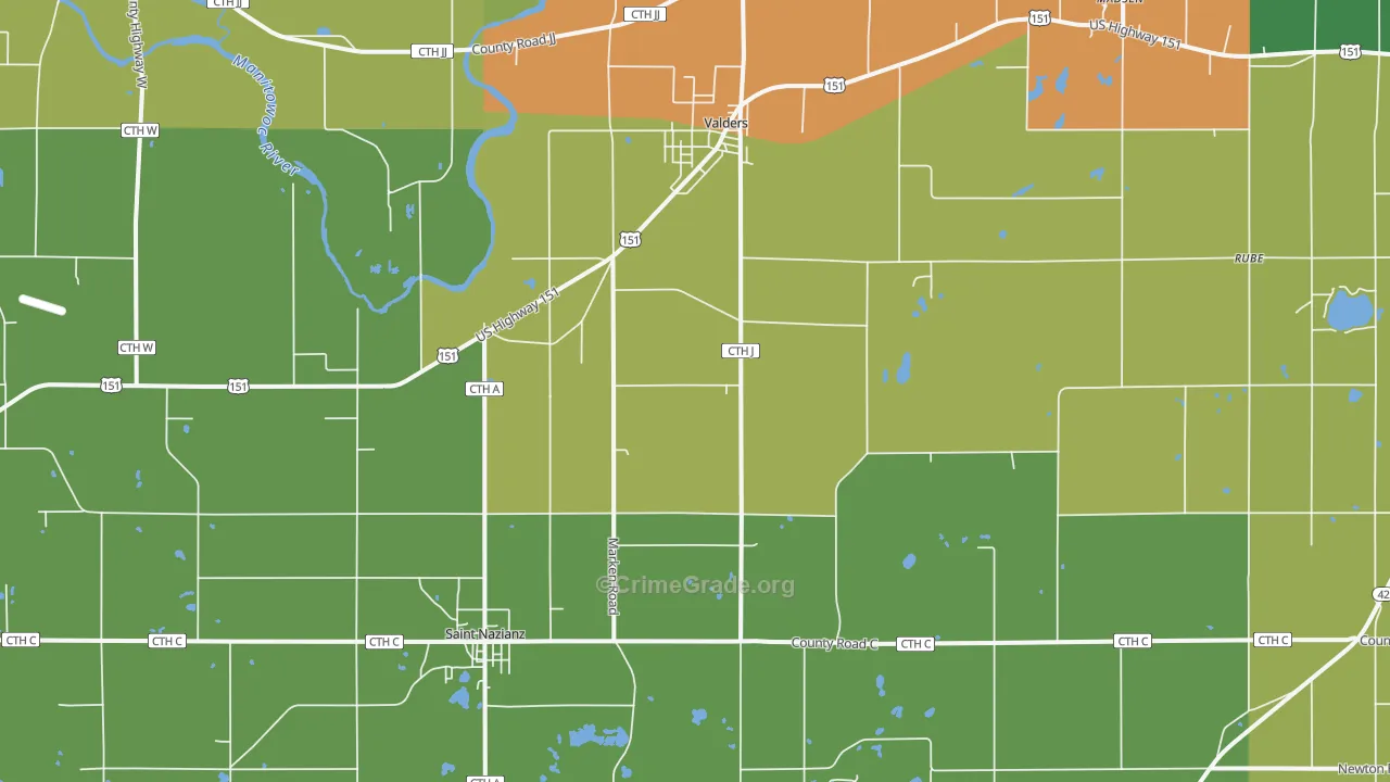 54245, WI Map of Drug-Related Crime Rates