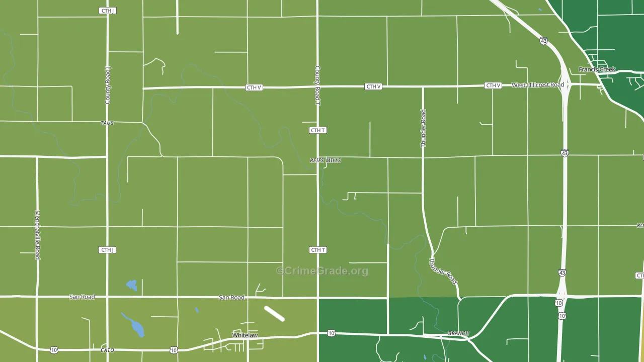 54247, WI Map of Drug-Related Crime Rates