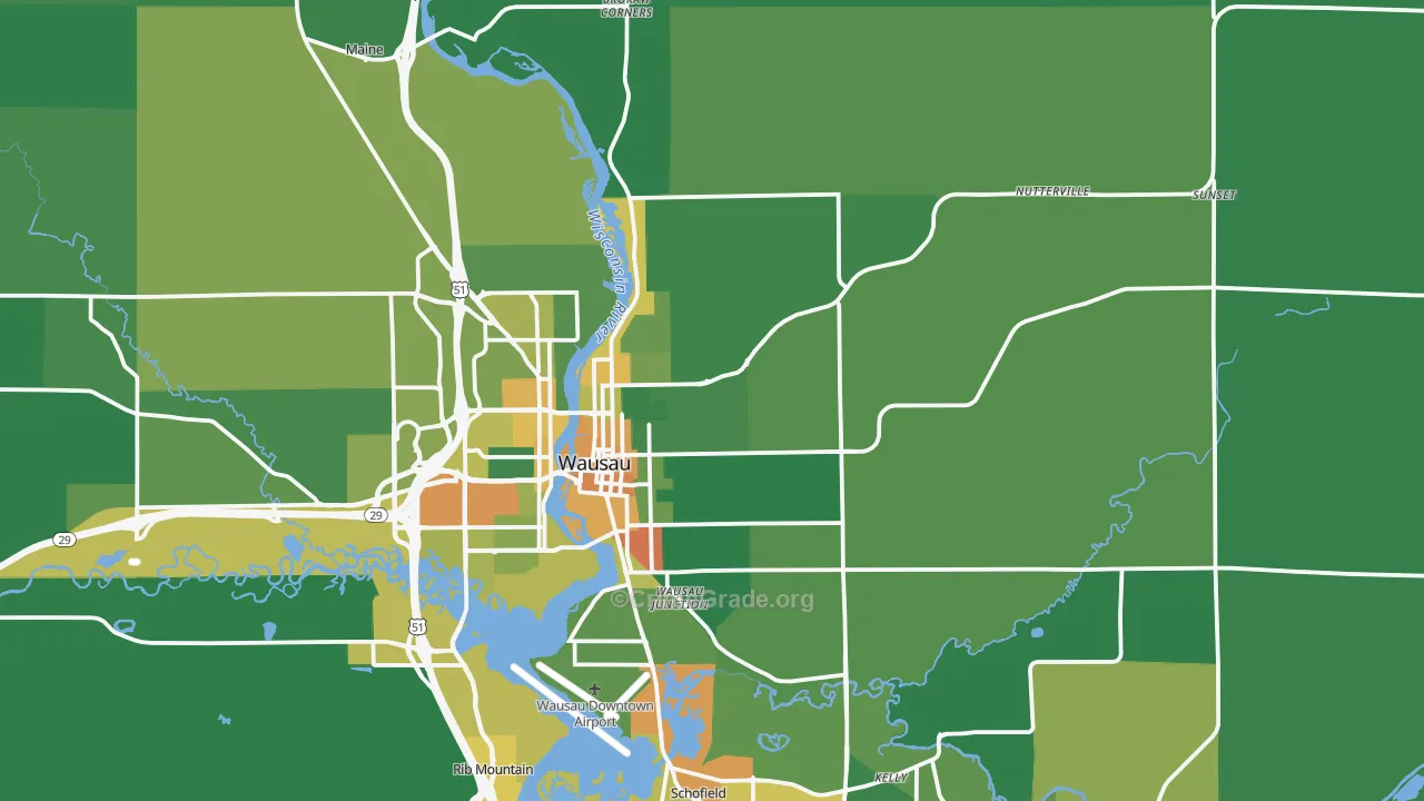 54403, WI Map of Drug-Related Crime Rates