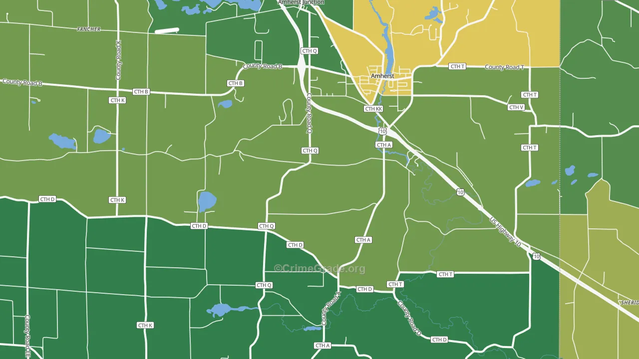 54406, WI Map of Drug-Related Crime Rates